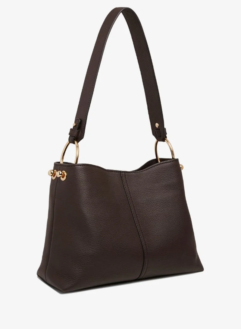 Strathberry  Lana Hobo Bag in Grain Espresso Leather for Women | Best Price UAE